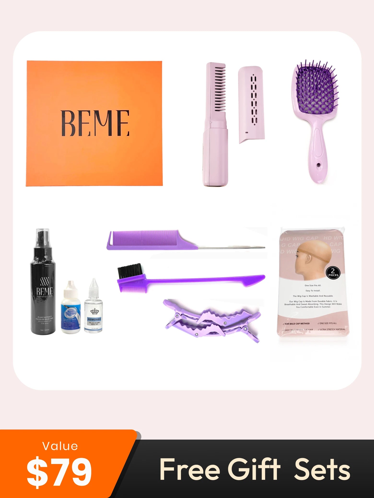 Beme Put On and Go Realistic Glueless Straight Bob with Bangs Wig 100% Human Hair